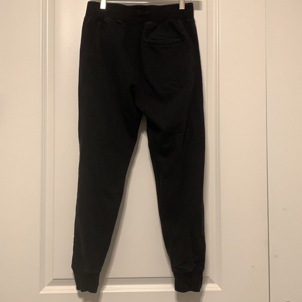 Abercrombie & Fitch Soft A&F Fleece Kids Black Metallic Logo Sweatpants XS - Picture 2 of 2